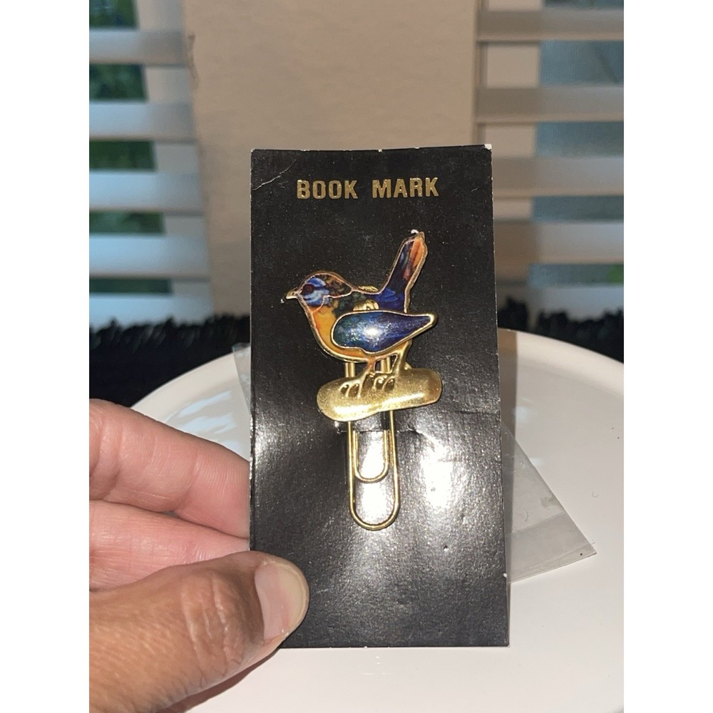 Vintage Colorful Metal Bird Book Mark New In Package